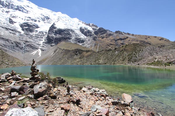 Humantay Lake on the first day of the Salkantay Trek