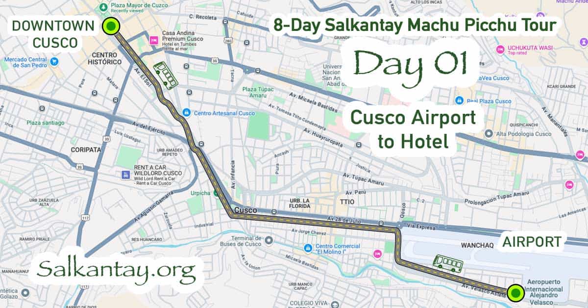 Day 1 Transfer from Cusco Airport to Hotel